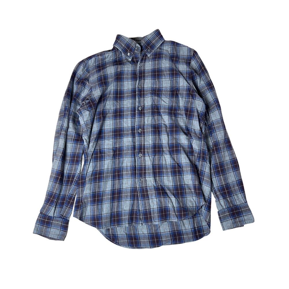 Steven Alan Blue Plaid Button-Up Flannel Men Size S